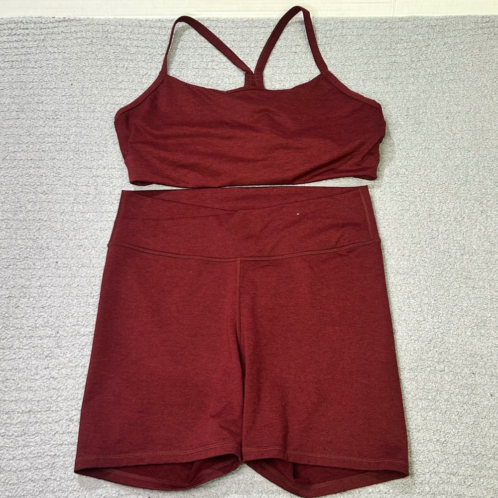 Old Navy Activewear Set CloudComfy XL XXL Burgundy Yoga Gym Athleisure